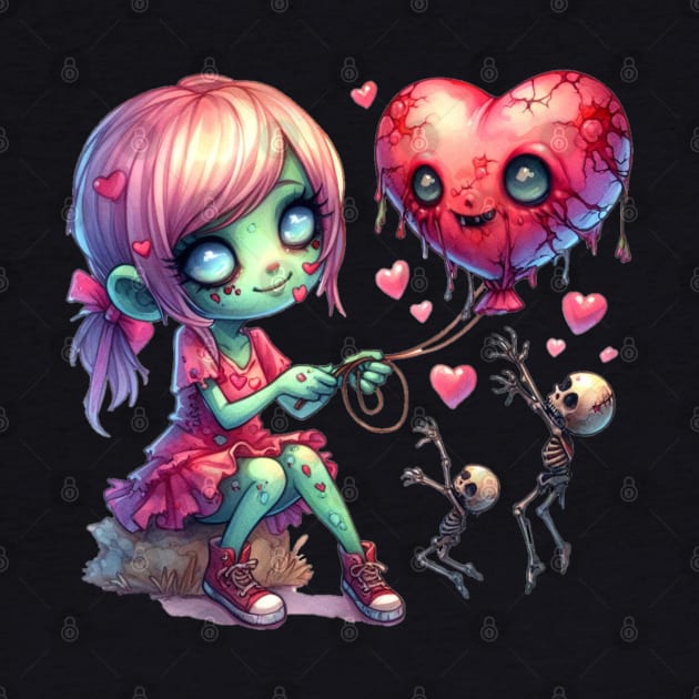 Zombie Girl Flirty Valentine by CAutumnTrapp